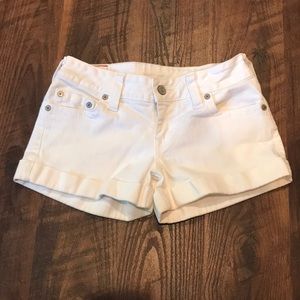 White jean shorts